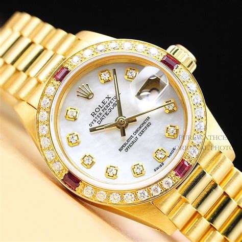 used rolex 18k datejust womens